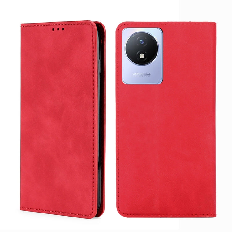 For vivo Y02 4G Skin Feel Magnetic Horizontal Flip Leather Phone Case