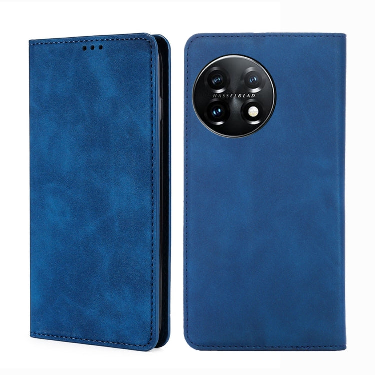 For OnePlus 11 Skin Feel Magnetic Horizontal Flip Leather Phone Case