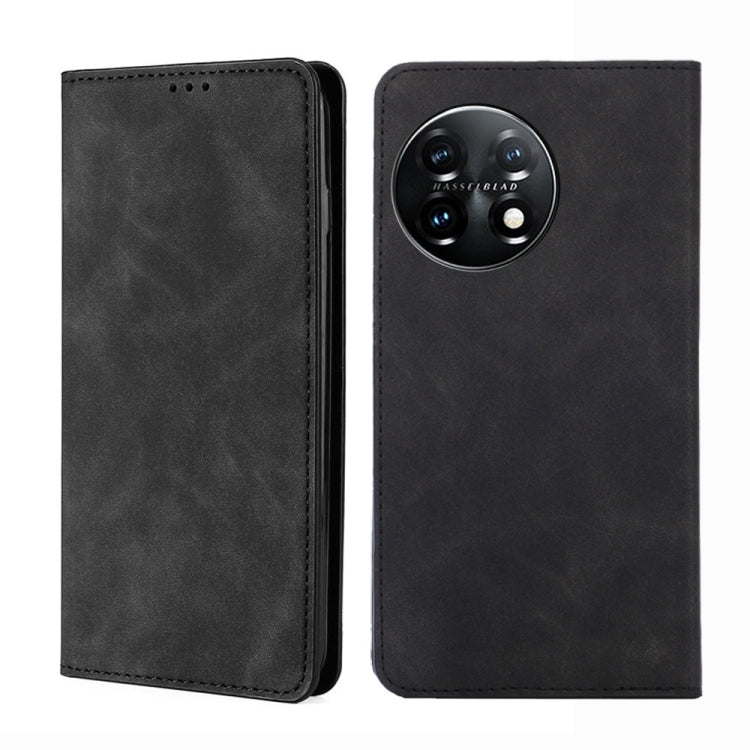 For OnePlus 11 Skin Feel Magnetic Horizontal Flip Leather Phone Case
