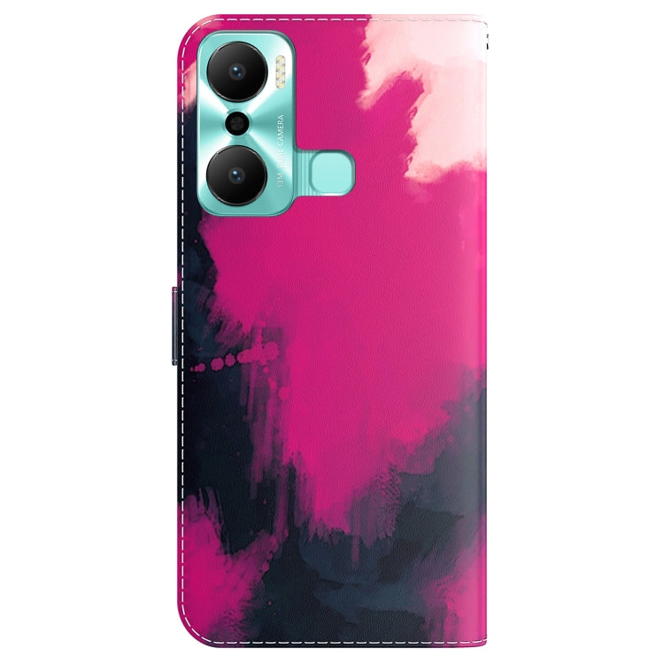 For Infinix Hot 20 Play Watercolor Pattern Flip Leather Phone Case