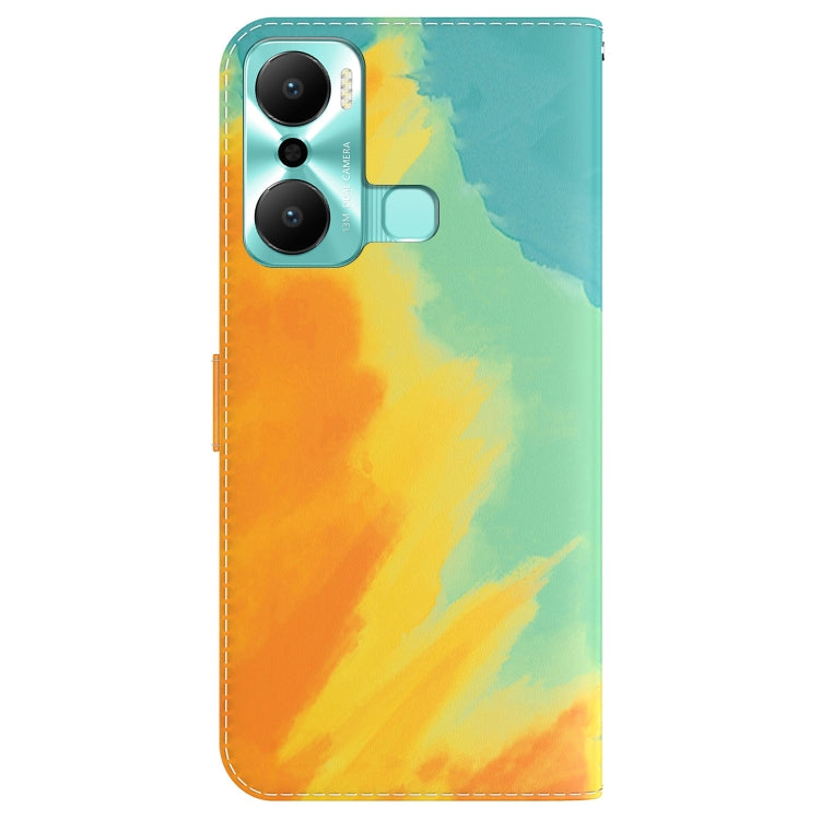 For Infinix Hot 20 Play Watercolor Pattern Flip Leather Phone Case