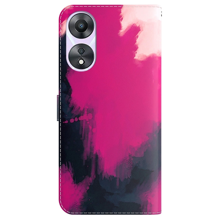 For OPPO A58 Watercolor Pattern Flip Leather Phone Case
