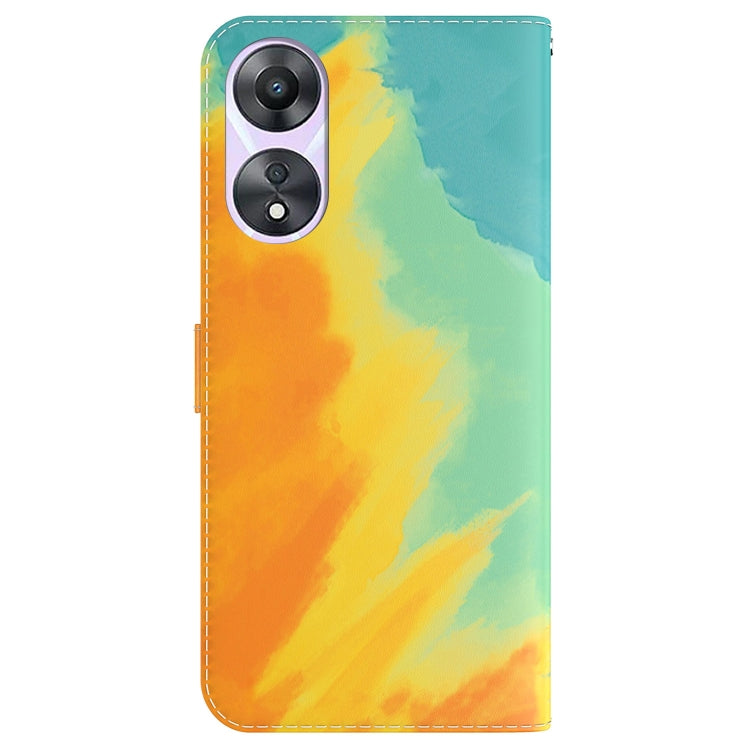 For OPPO A58 Watercolor Pattern Flip Leather Phone Case
