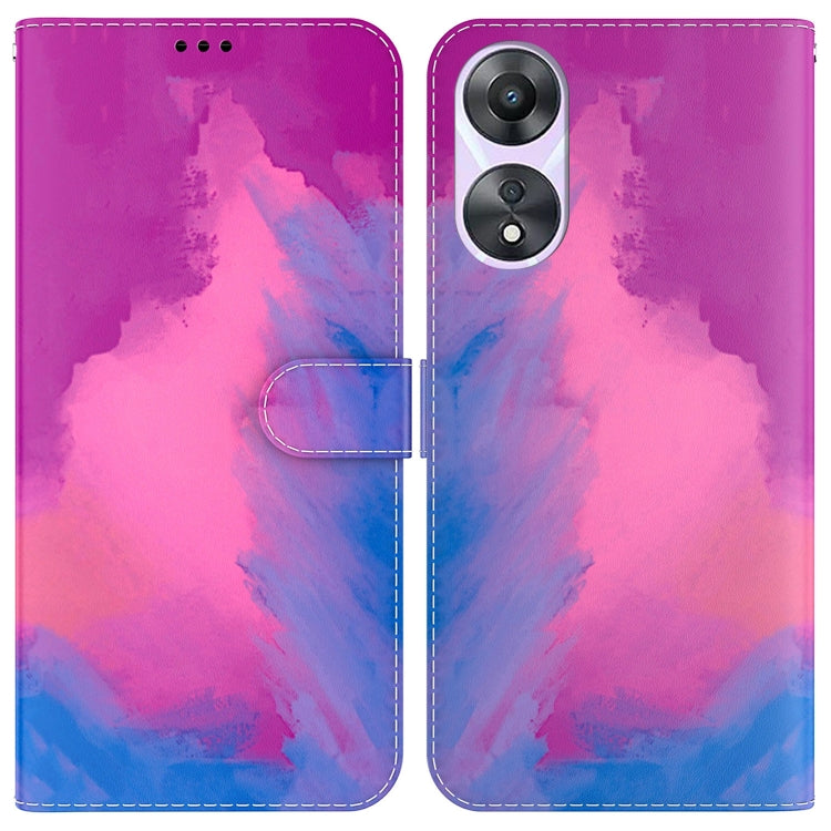 For OPPO A58 Watercolor Pattern Flip Leather Phone Case