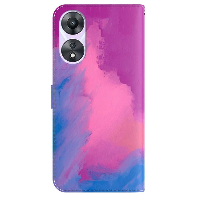 For OPPO A58 Watercolor Pattern Flip Leather Phone Case
