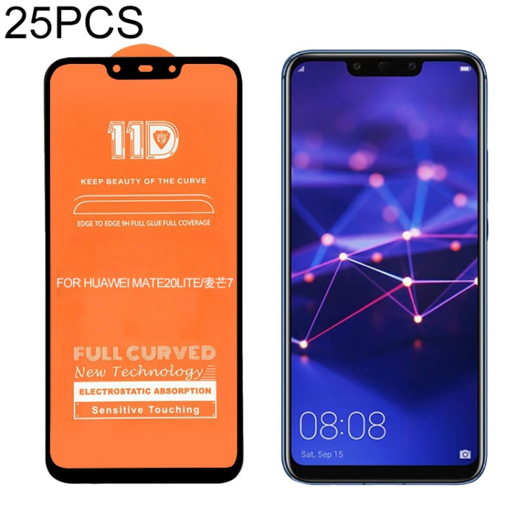 For Huawei Mate 20 Lite 25 PCS mietubl Scratchproof 11D HD Full Glue Full Curved Screen Tempered Glass Film