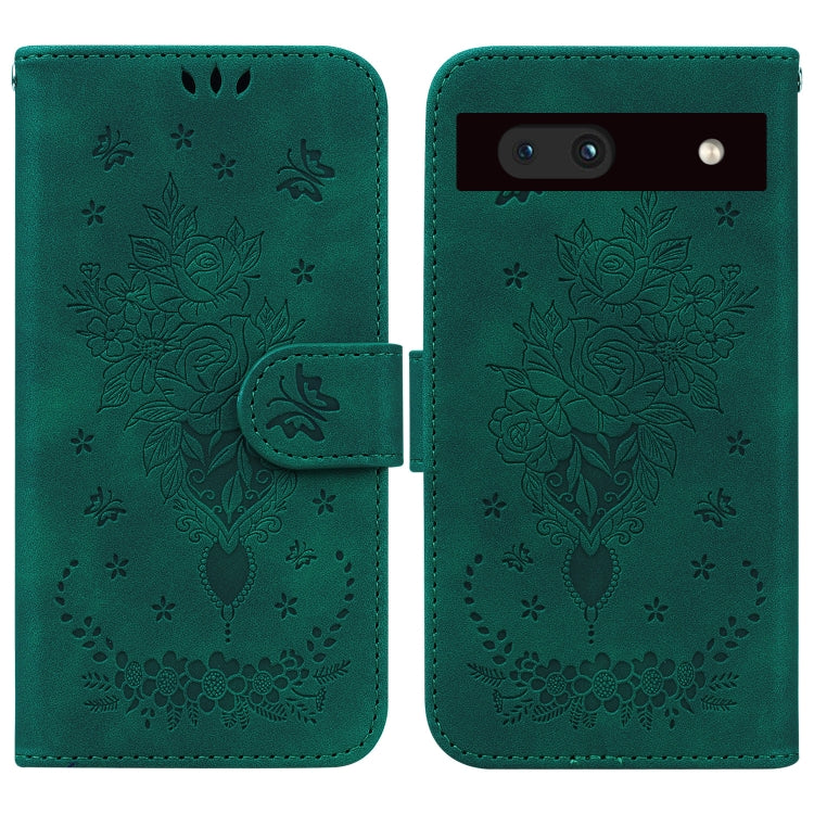 For Google Pixel 7a Butterfly Rose Embossed Leather Phone Case