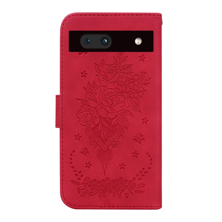 For Google Pixel 7a Butterfly Rose Embossed Leather Phone Case