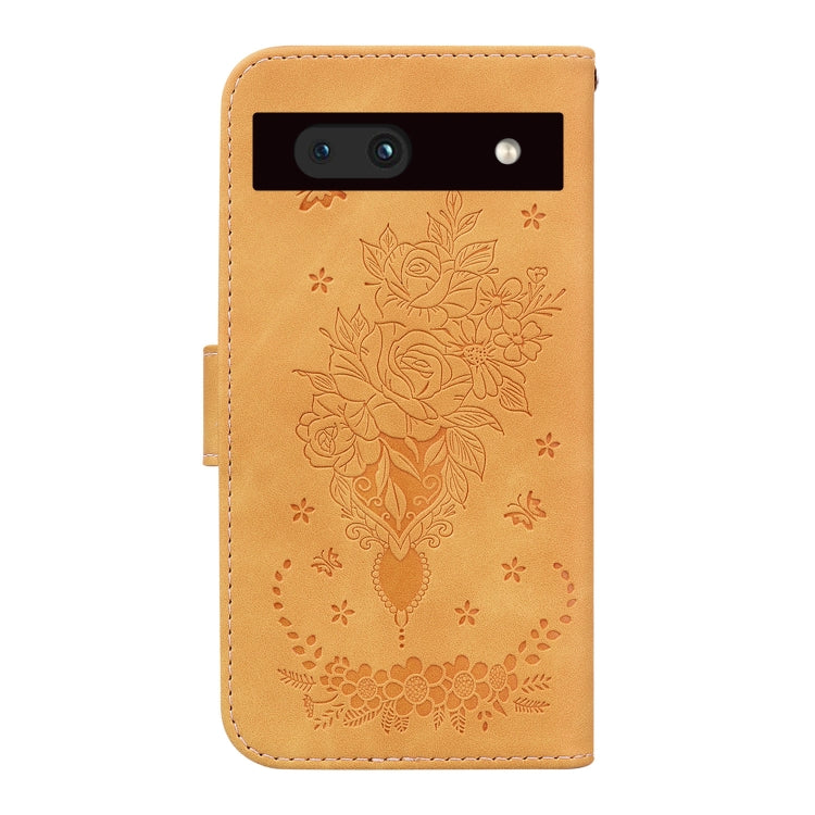 For Google Pixel 7a Butterfly Rose Embossed Leather Phone Case