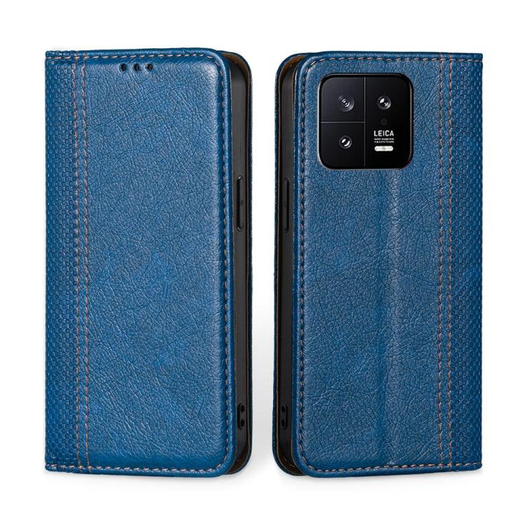 For Xiaomi 13 Grid Texture Magnetic Flip Leather Phone Case