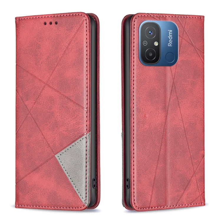 For Xiaomi Redmi 12C Prismatic Invisible Magnetic Leather Phone Case