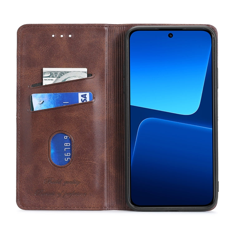 For Xiaomi 13 Cow Texture Magnetic Horizontal Flip Leather Phone Case