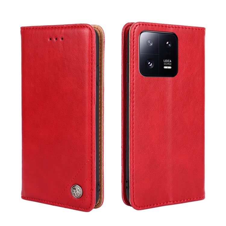 For Xiaomi 13 Pro Non-Magnetic Retro Texture Flip Leather Phone Case