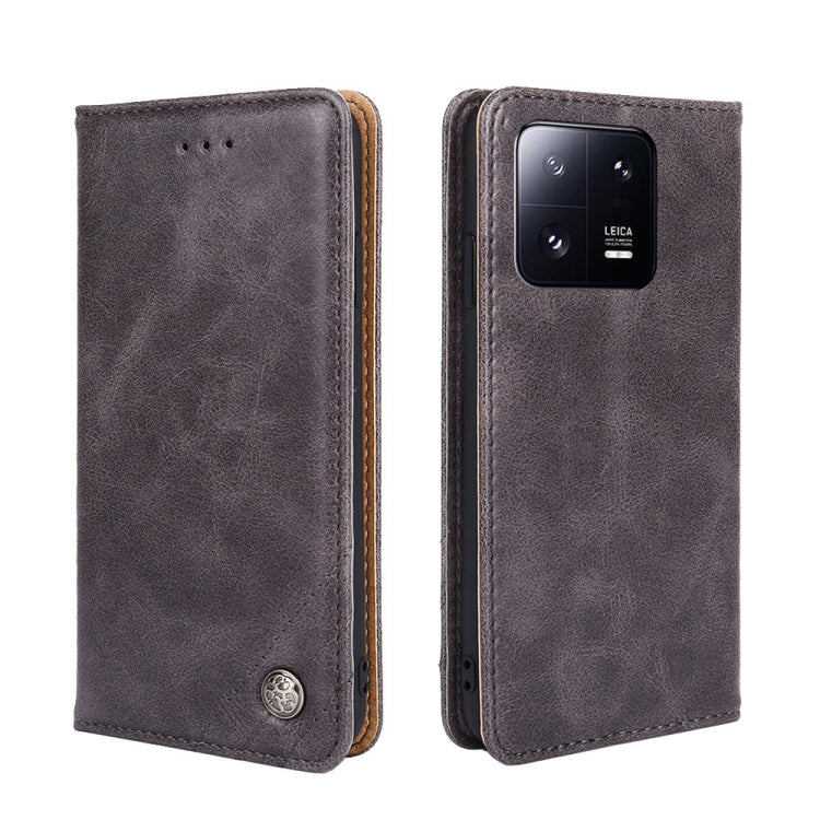 For Xiaomi 13 Pro Non-Magnetic Retro Texture Flip Leather Phone Case