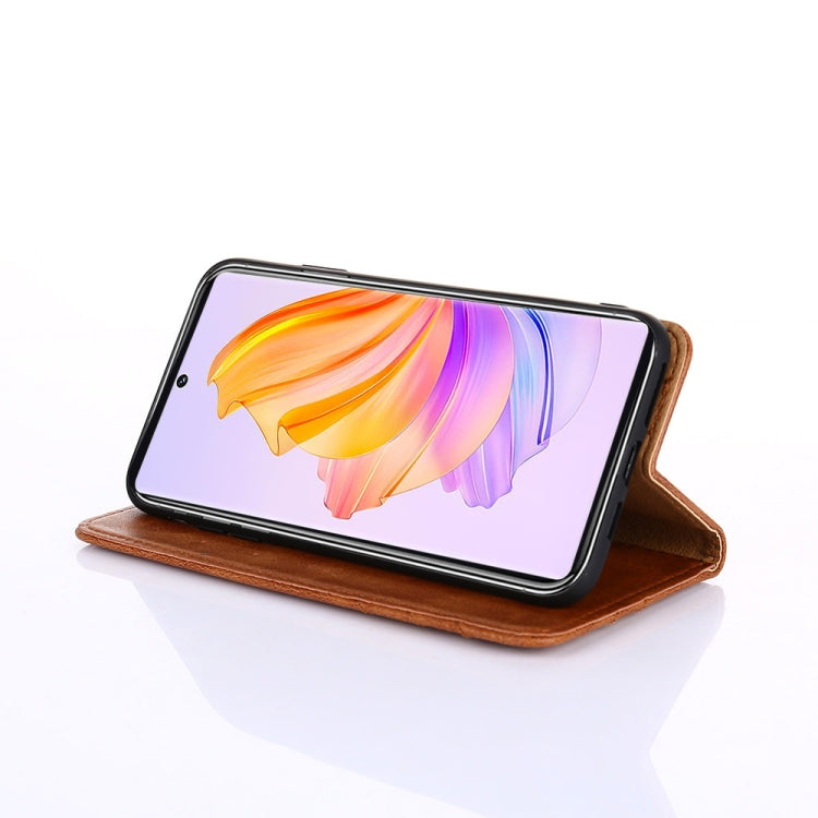 For Honor 80 SE Non-Magnetic Retro Texture Flip Leather Phone Case