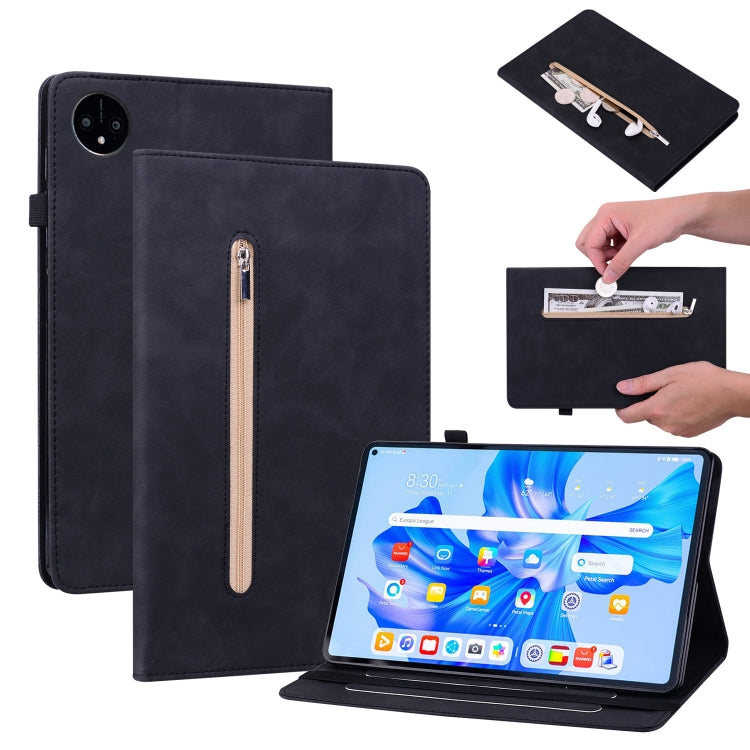 For Huawei MatePad Pro 11 2022 Skin Feel Solid Color Zipper Leather Tablet Case