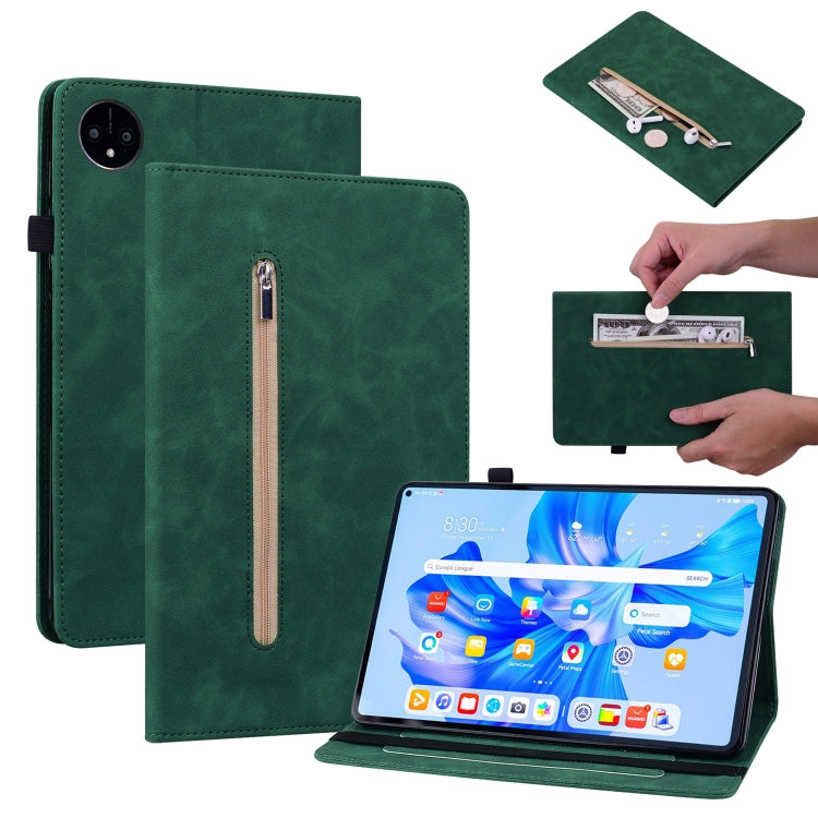For Huawei MatePad Pro 11 2022 Skin Feel Solid Color Zipper Leather Tablet Case