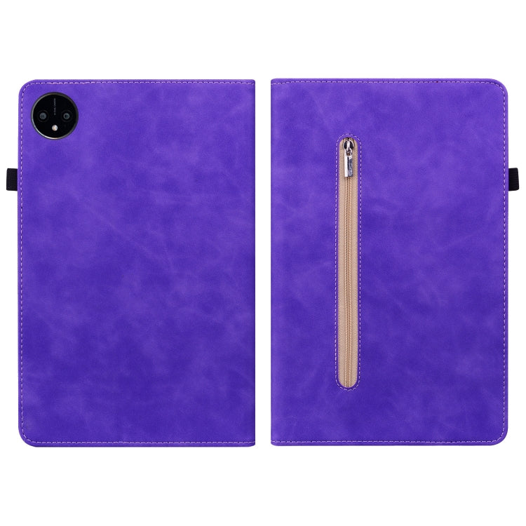 For Huawei MatePad Pro 11 2022 Skin Feel Solid Color Zipper Leather Tablet Case