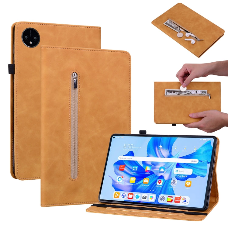 For Huawei MatePad Pro 11 2022 Skin Feel Solid Color Zipper Leather Tablet Case