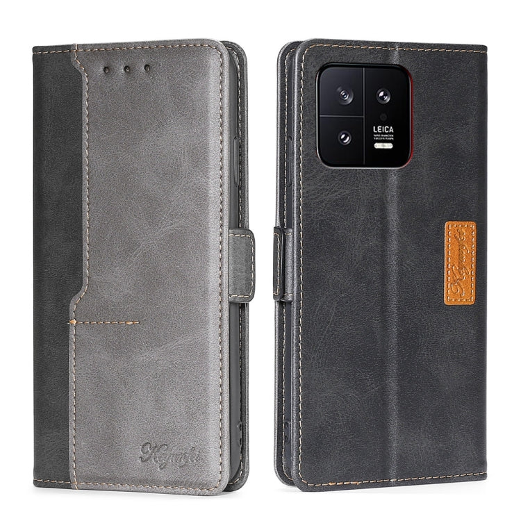 For Xiaomi 13 Contrast Color Side Buckle Leather Phone Case