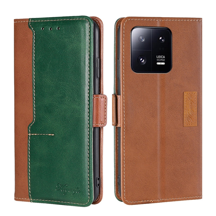 For Xiaomi 13 Pro Contrast Color Side Buckle Leather Phone Case