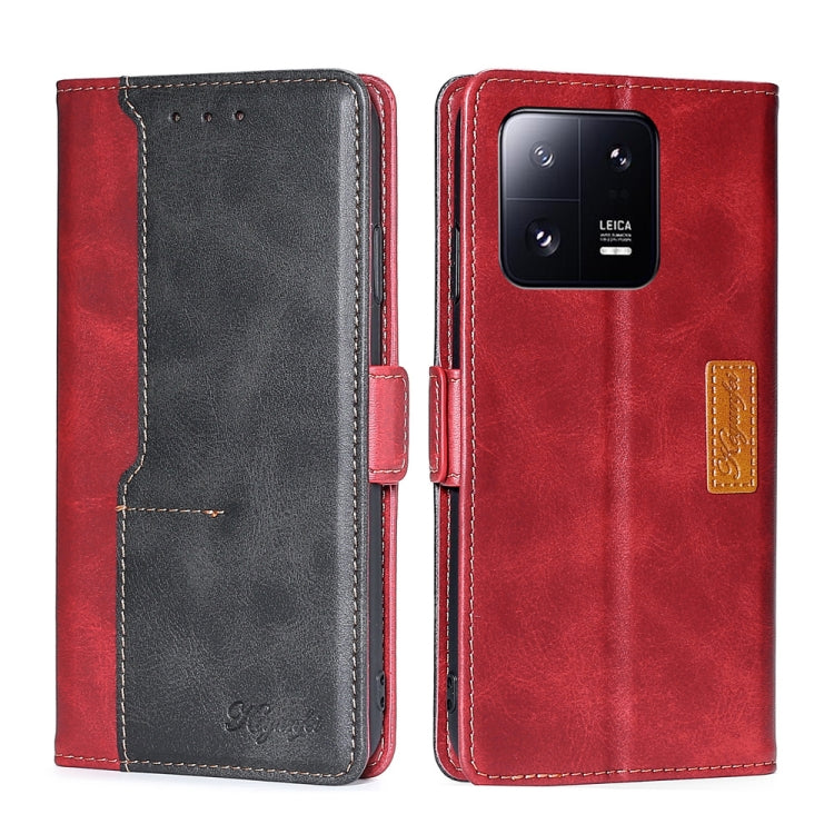 For Xiaomi 13 Pro Contrast Color Side Buckle Leather Phone Case