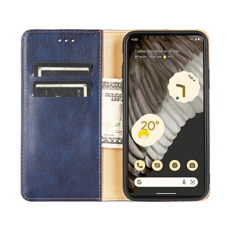 For Google Pixel 7a Gloss Oil Solid Color Magnetic Leather Phone Case