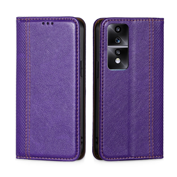 For Honor 80 GT Grid Texture Magnetic Flip Leather Phone Case