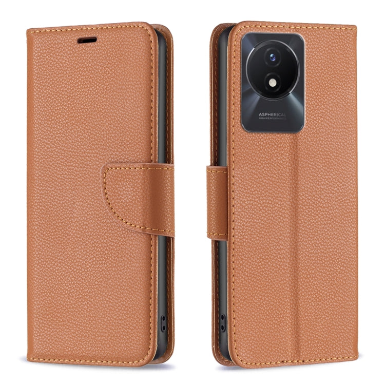For vivo Y02 4G Litchi Texture Pure Color Leather Phone Case