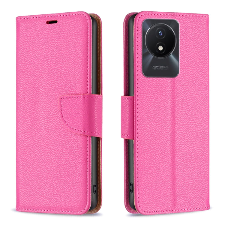 For vivo Y02 4G Litchi Texture Pure Color Leather Phone Case
