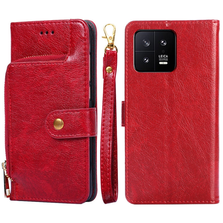 For Xiaomi 13 Zipper Bag Leather Phone Case