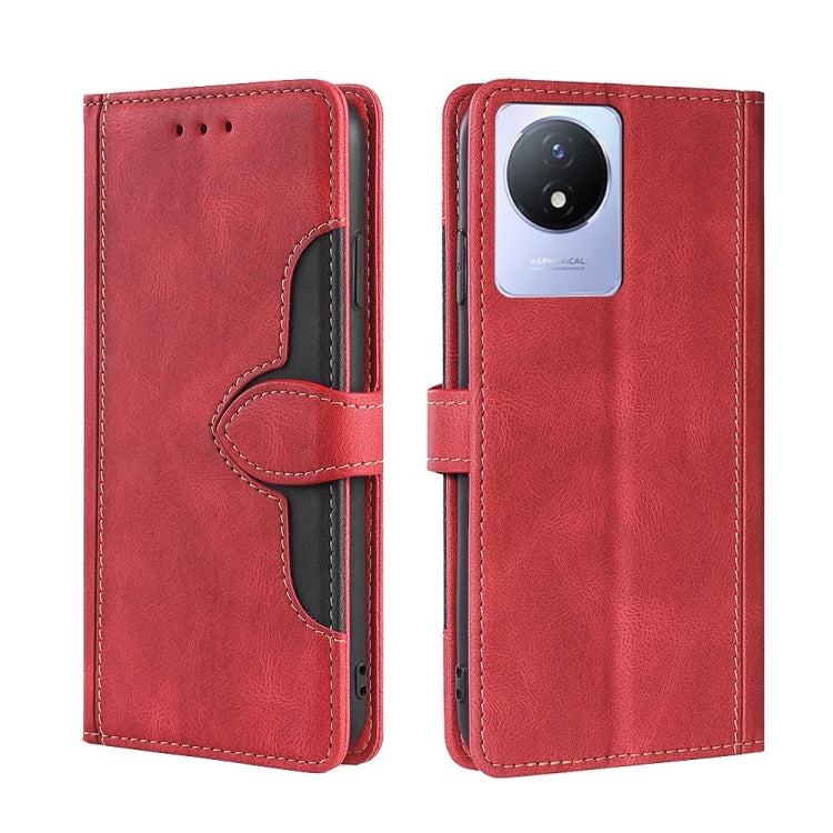 For vivo Y02 4G Skin Feel Magnetic Buckle Leather Phone Case