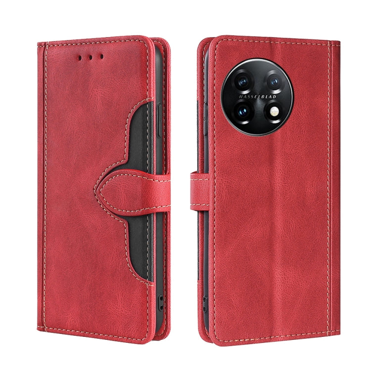 For OnePlus 11 Skin Feel Magnetic Buckle Leather Phone Case