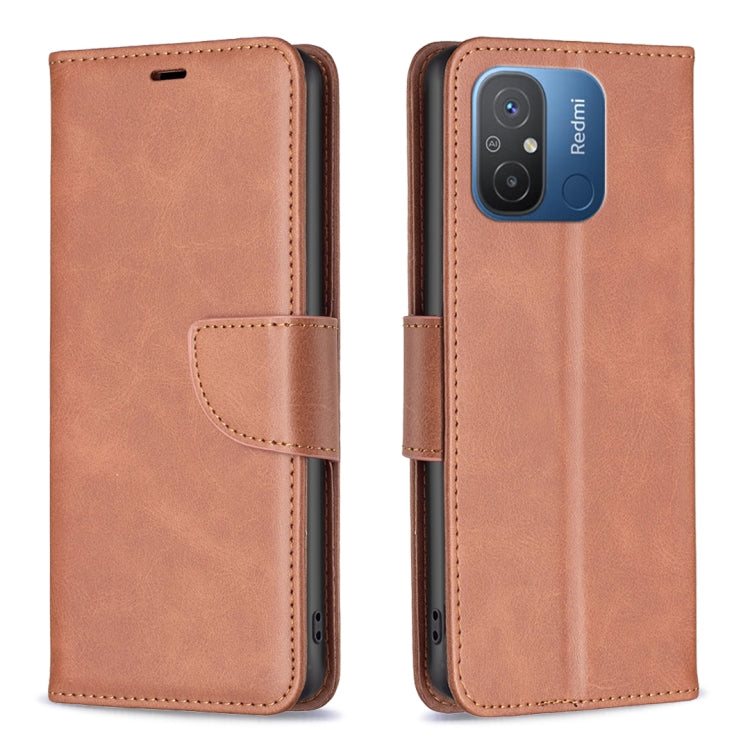 For Xiaomi Redmi 12C Lambskin Texture Leather Phone Case