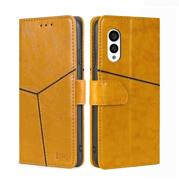 For Fujitsu Arrows N F-51C Geometric Stitching Horizontal Flip Leather Phone Case