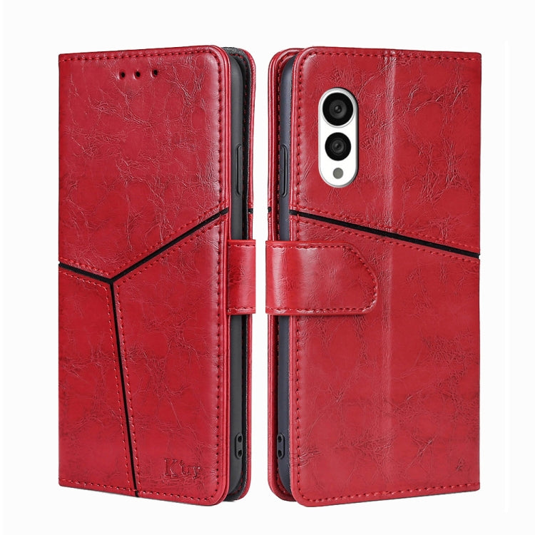 For Fujitsu Arrows N F-51C Geometric Stitching Horizontal Flip Leather Phone Case