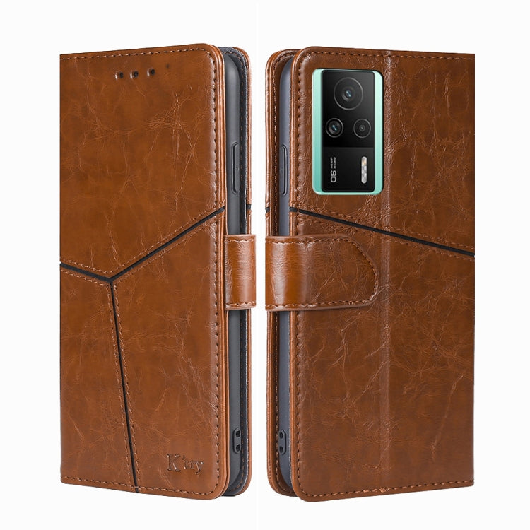 For Xiaomi Redmi K60E Geometric Stitching Horizontal Flip Leather Phone Case