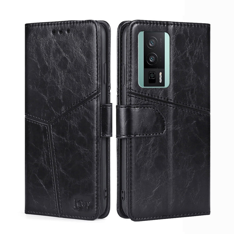 For Xiaomi Redmi K60 / K60 Pro Geometric Stitching Horizontal Flip Leather Phone Case