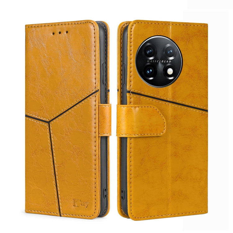 For OnePlus 11 Geometric Stitching Horizontal Flip Leather Phone Case