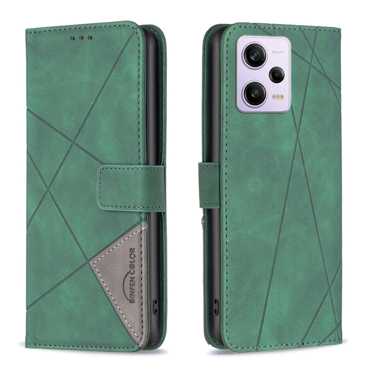 For Xiaomi Redmi Note 12 Pro+ Global Magnetic Buckle Rhombus Texture Leather Phone Case