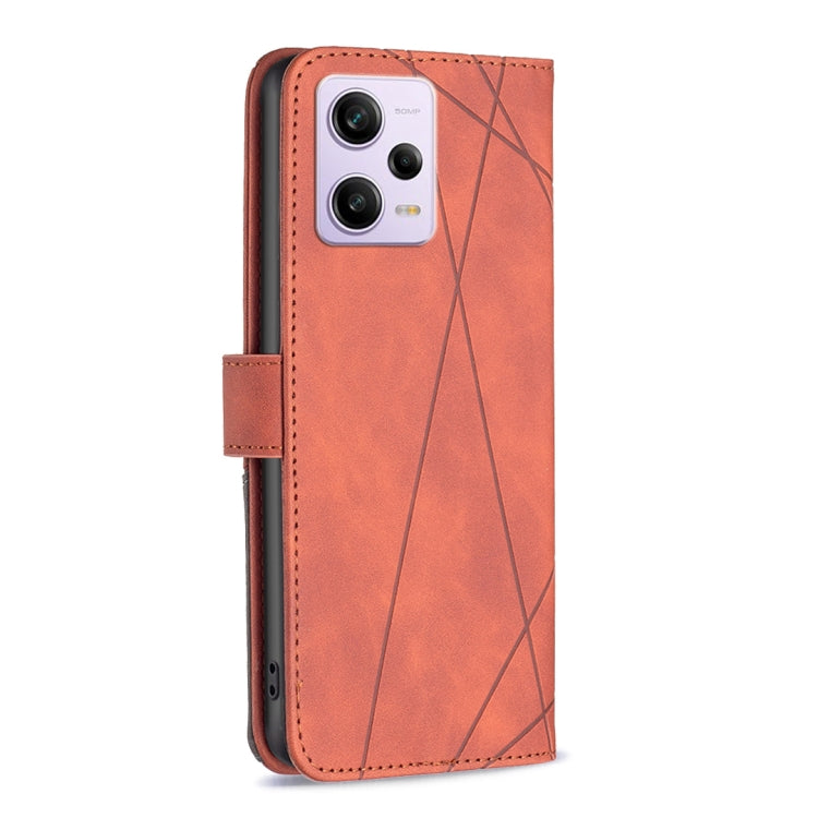 For Xiaomi Redmi Note 12 Pro+ Global Magnetic Buckle Rhombus Texture Leather Phone Case