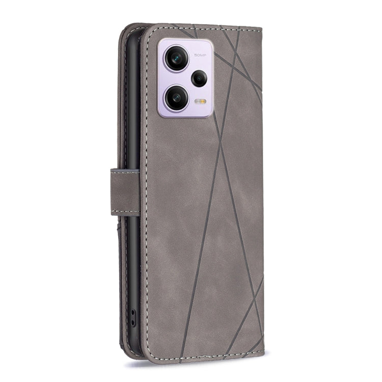 For Xiaomi Redmi Note 12 Pro+ Global Magnetic Buckle Rhombus Texture Leather Phone Case
