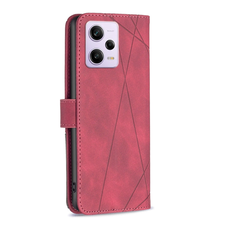 For Xiaomi Redmi Note 12 Pro 5G Global Magnetic Buckle Rhombus Texture Leather Phone Case