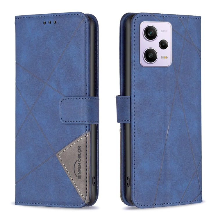 For Xiaomi Redmi Note 12 Pro 5G Global Magnetic Buckle Rhombus Texture Leather Phone Case