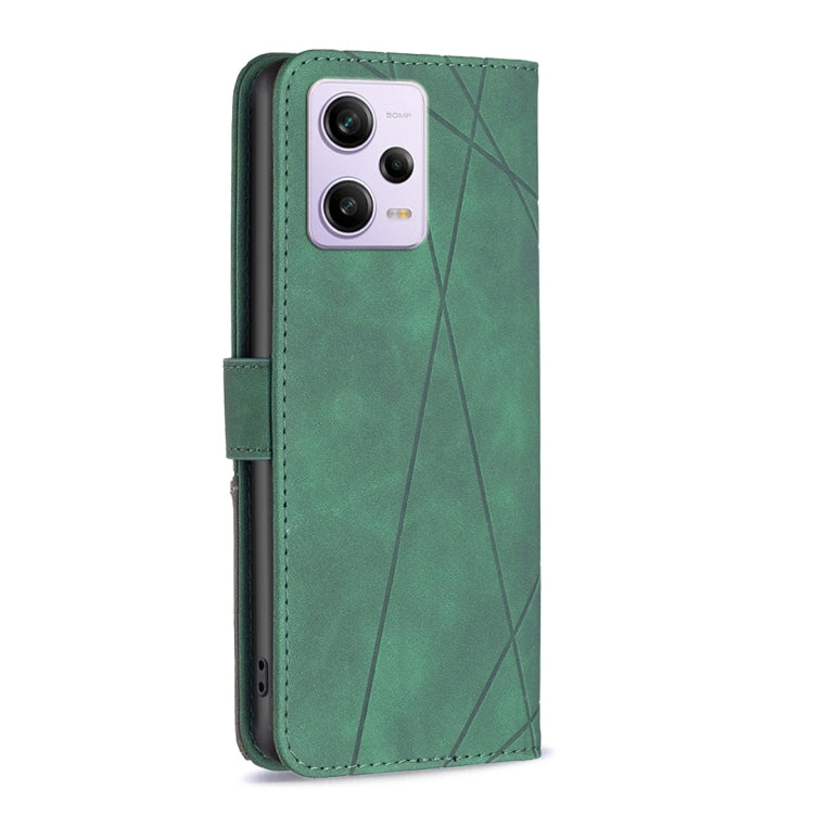 For Xiaomi Redmi Note 12 Pro 5G Global Magnetic Buckle Rhombus Texture Leather Phone Case
