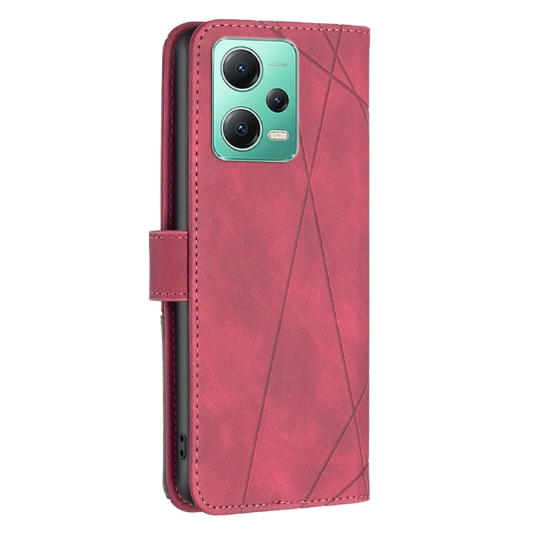 For Xiaomi Redmi Note 12 Global Magnetic Buckle Rhombus Texture Leather Phone Case