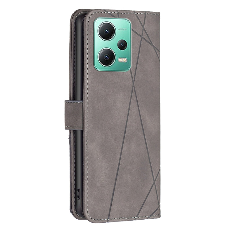 For Xiaomi Redmi Note 12 Global Magnetic Buckle Rhombus Texture Leather Phone Case