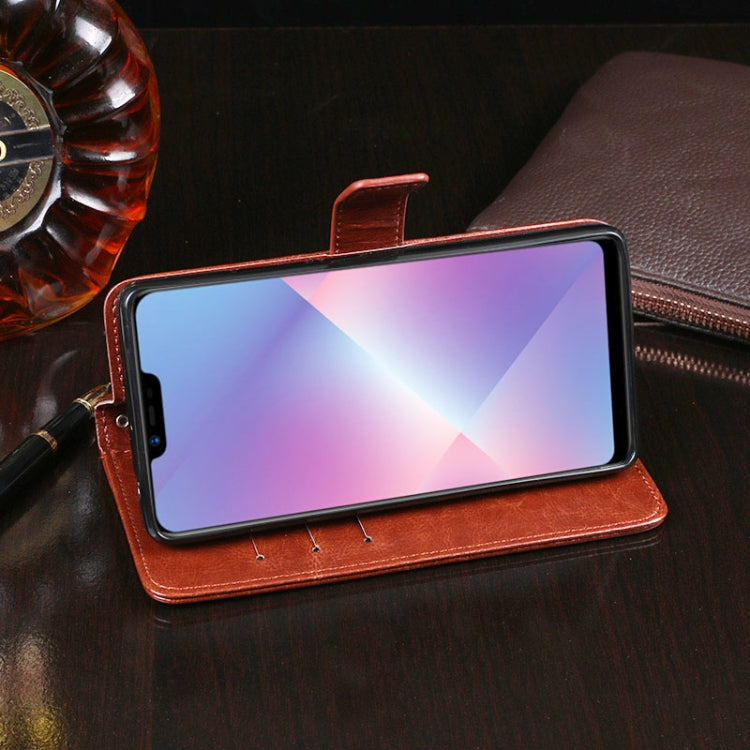 For OPPO A3S idewei Crazy Horse Texture Horizontal Flip Leather Case with Holder & Card Slots & Wallet