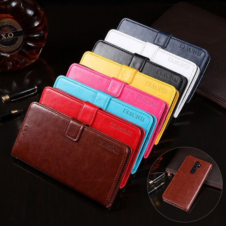 For OPPO A9 (2020) idewei Crazy Horse Texture Horizontal Flip Leather Case with Holder & Card Slots & Wallet