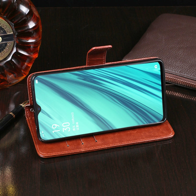 For OPPO F11 idewei Crazy Horse Texture Horizontal Flip Leather Case with Holder & Card Slots & Wallet